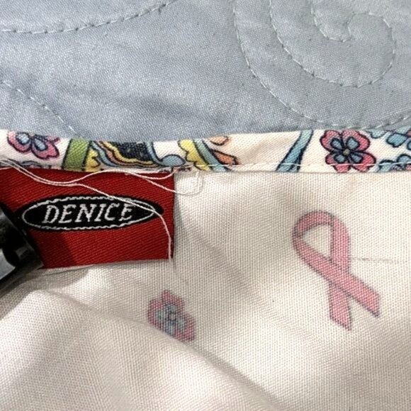 Floral & Ribbon Print Wrap-Style Short Sleeve Top By Denice - Picture 4 of 7